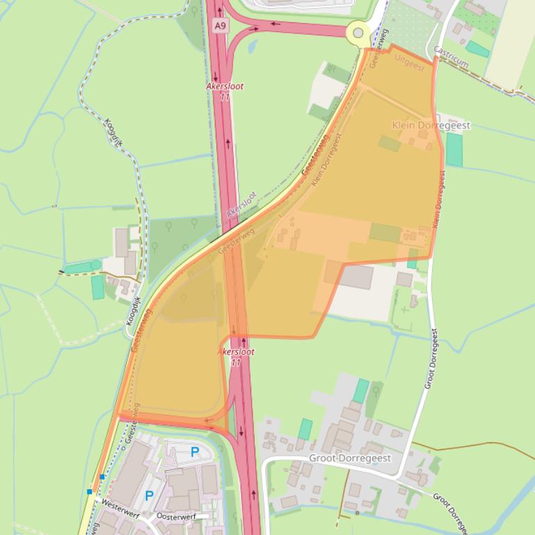 Kaart van postcodegebied 1911NC.