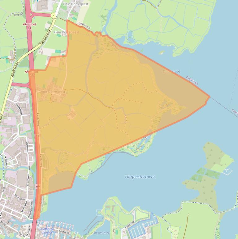 Kaart van postcodegebied 1911ND.