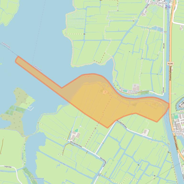 Kaart van postcodegebied 1911NG.