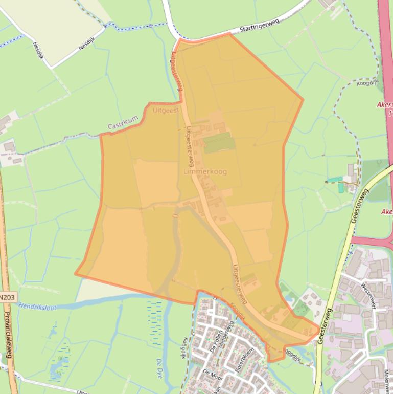 Kaart van postcodegebied 1911NK.