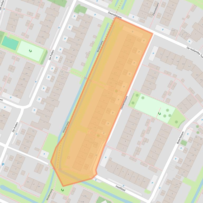 Kaart van postcodegebied 1911PB.