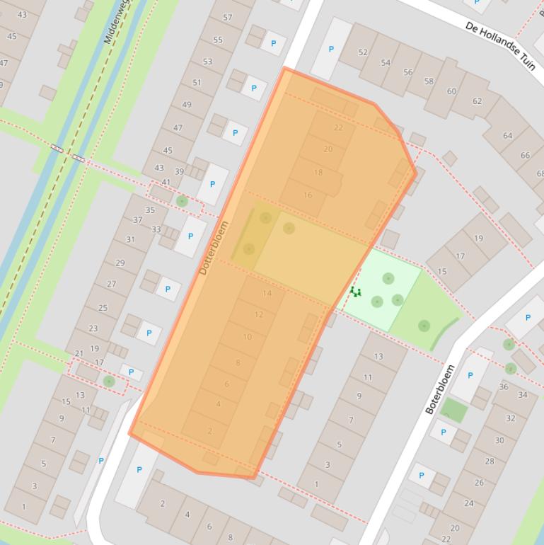 Kaart van postcodegebied 1911PC.