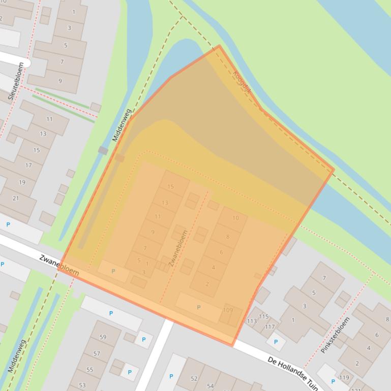 Kaart van postcodegebied 1911PD.