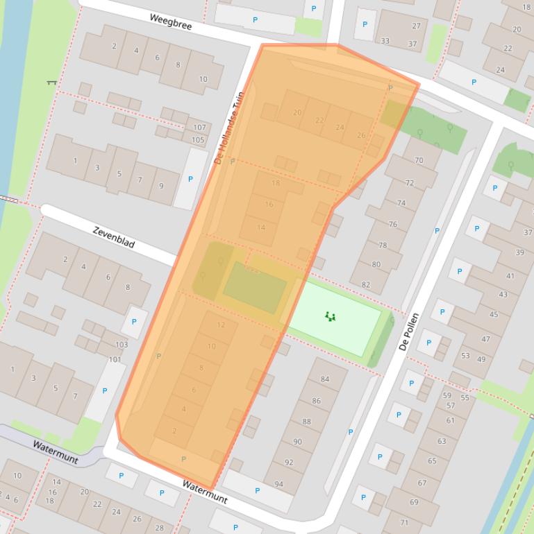 Kaart van postcodegebied 1911PL.