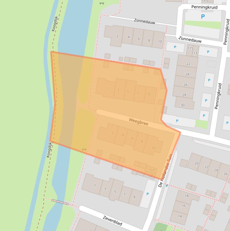 Kaart van postcodegebied 1911PS.