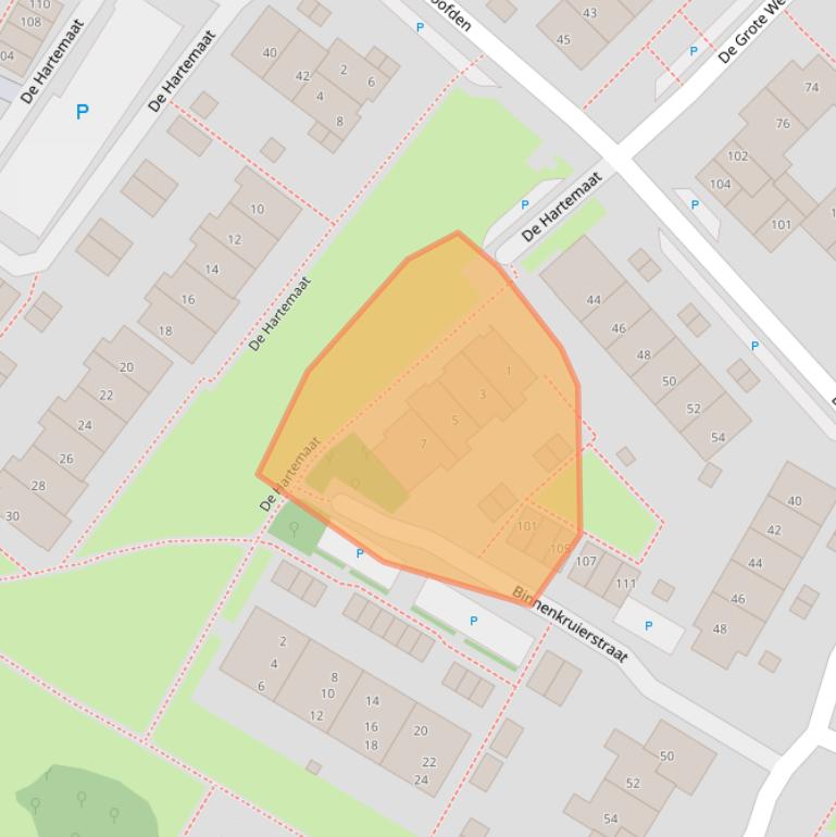 Kaart van postcodegebied 1911RA.
