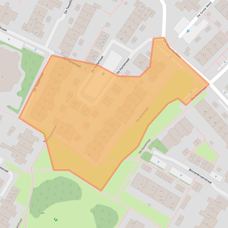 Kaart van postcodegebied 1911RB.