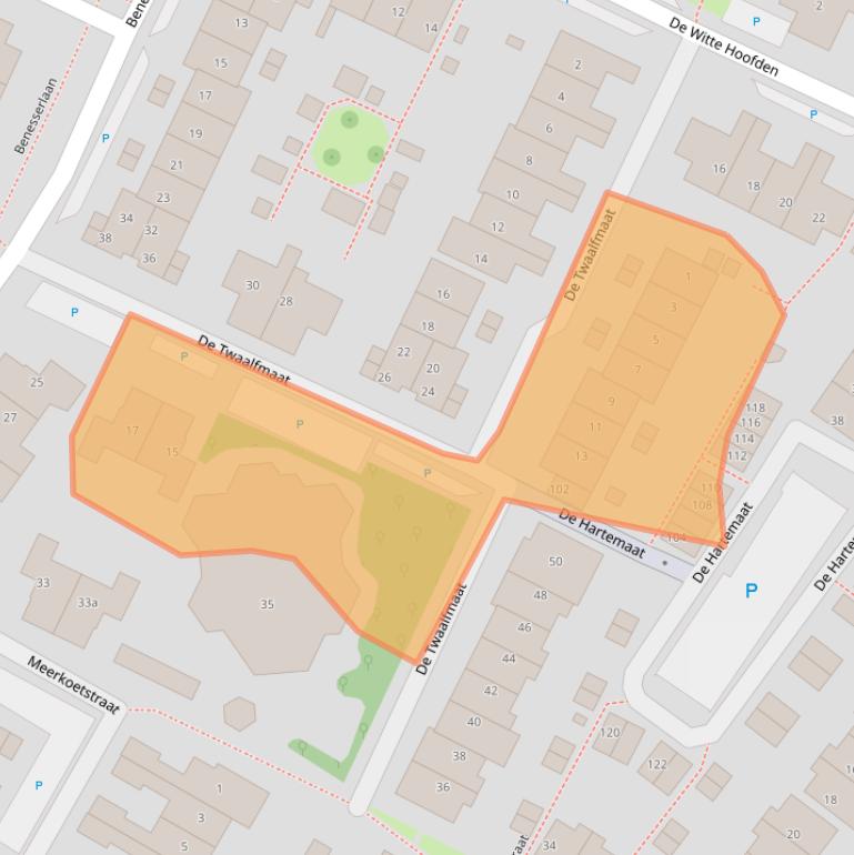 Kaart van postcodegebied 1911RC.