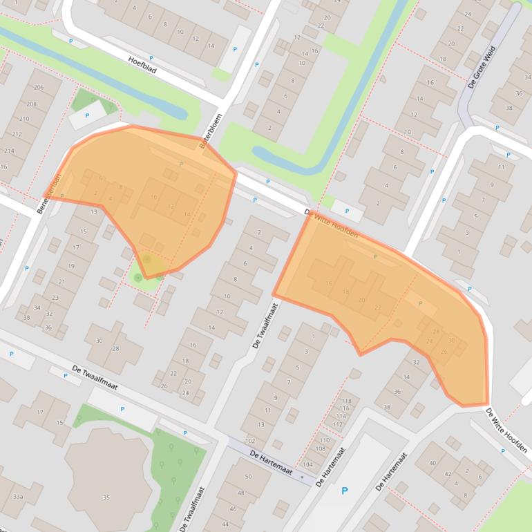 Kaart van postcodegebied 1911RE.