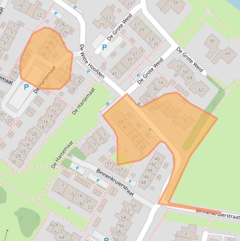 Kaart van postcodegebied 1911RG.