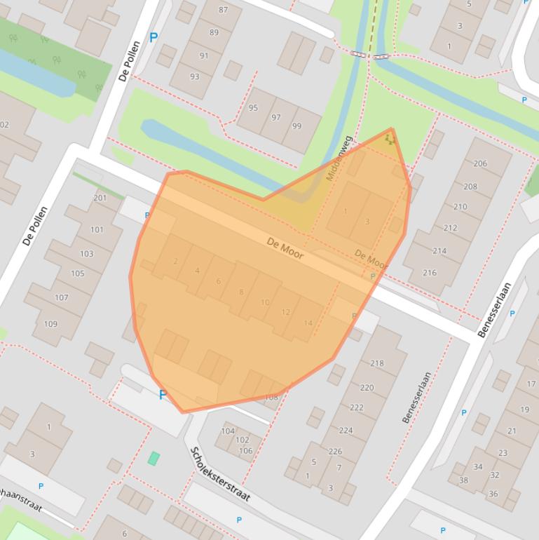 Kaart van postcodegebied 1911RK.