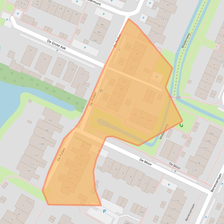 Kaart van postcodegebied 1911RP.