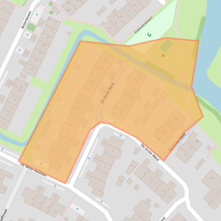 Kaart van postcodegebied 1911RX.