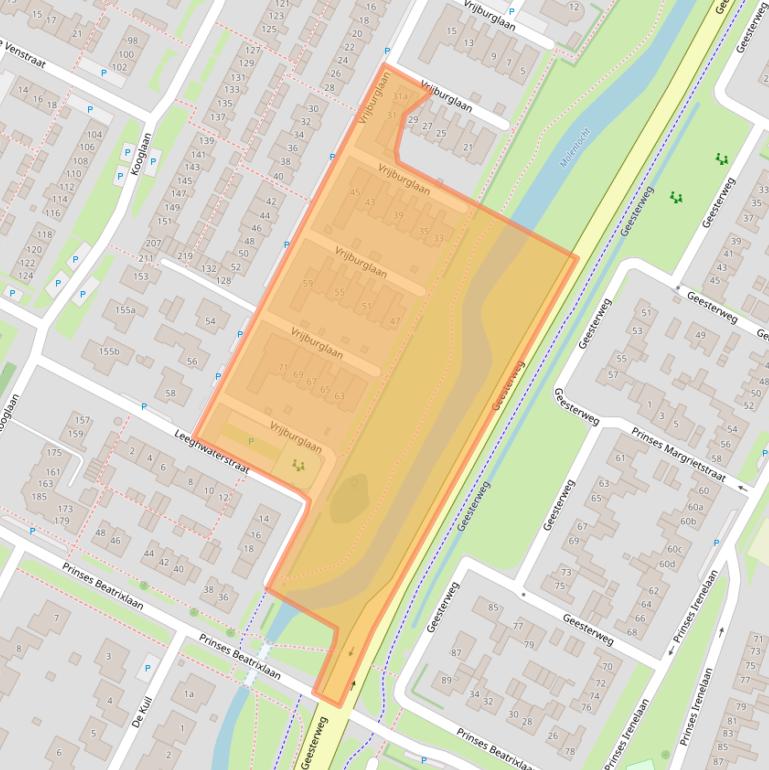 Kaart van postcodegebied 1911SE.
