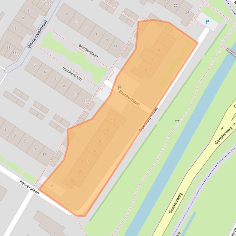 Kaart van postcodegebied 1911SJ.