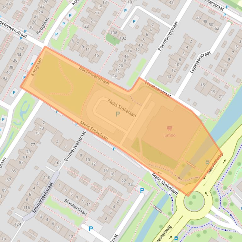 Kaart van postcodegebied 1911SM.