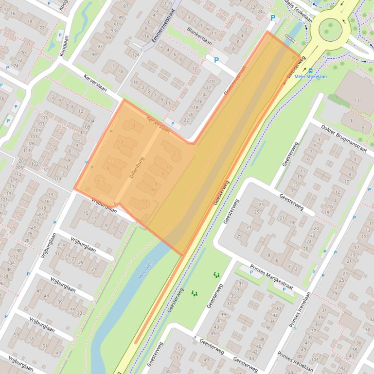 Kaart van postcodegebied 1911SP.