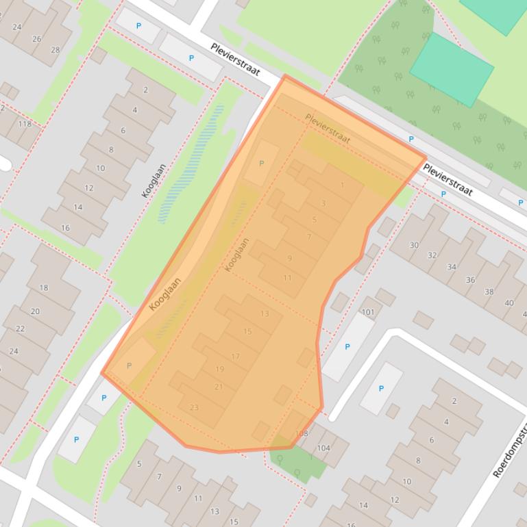 Kaart van postcodegebied 1911TA.