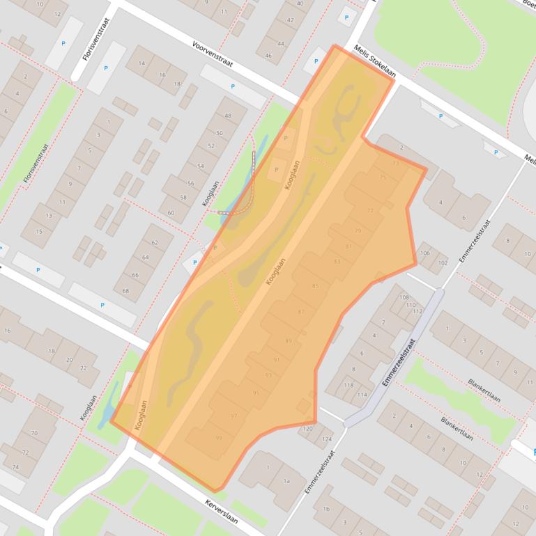 Kaart van postcodegebied 1911TC.