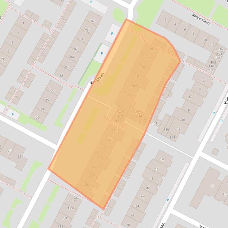 Kaart van postcodegebied 1911TD.