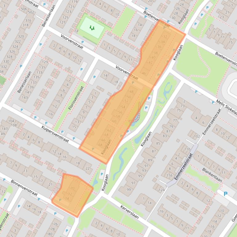 Kaart van postcodegebied 1911TH.