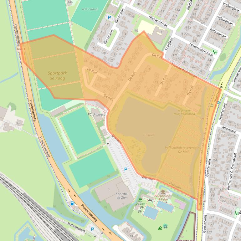 Kaart van postcodegebied 1911TP.