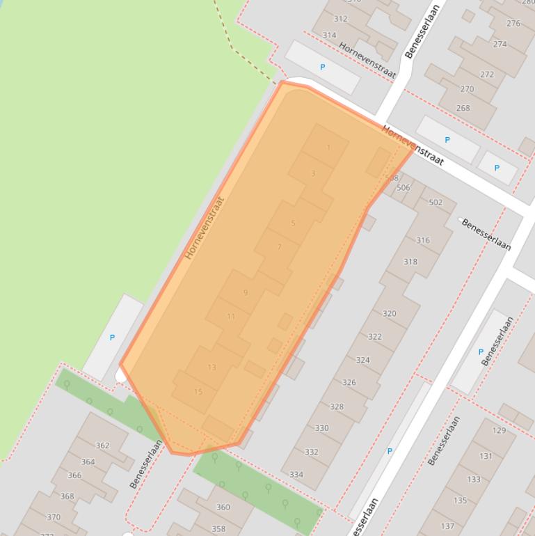 Kaart van postcodegebied 1911VW.