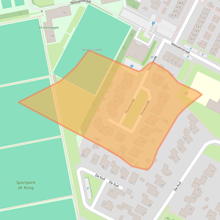 Kaart van postcodegebied 1911VZ.