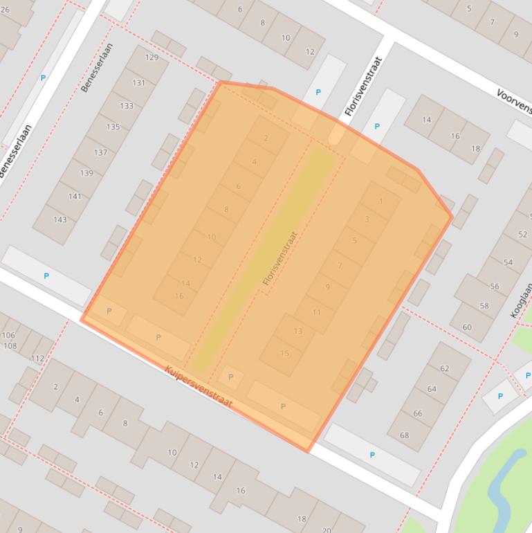 Kaart van postcodegebied 1911WC.