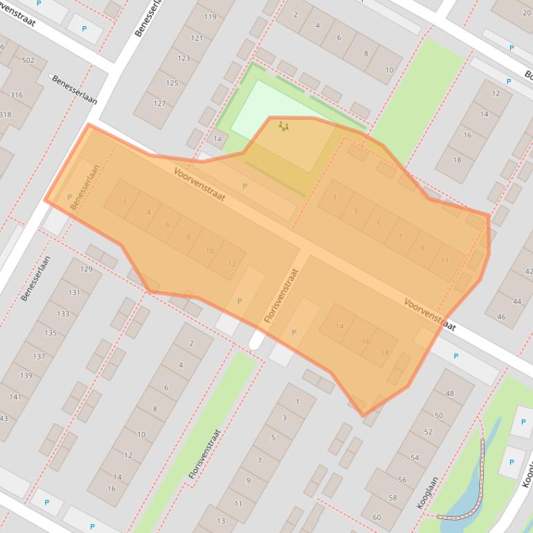 Kaart van postcodegebied 1911WD.