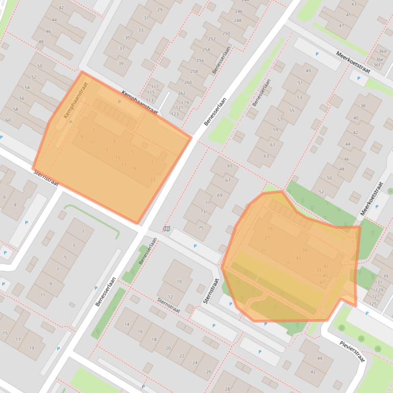 Kaart van postcodegebied 1911WJ.