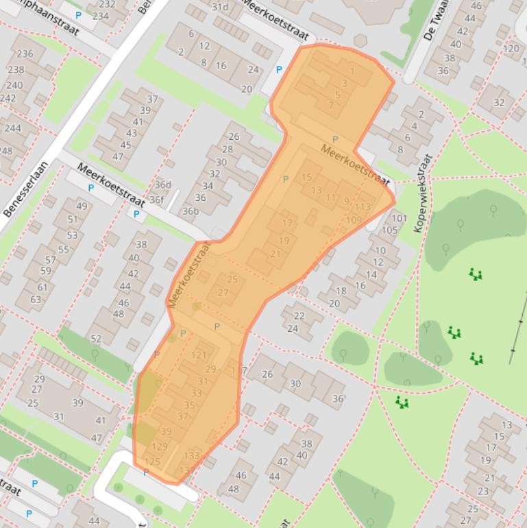 Kaart van postcodegebied 1911XE.