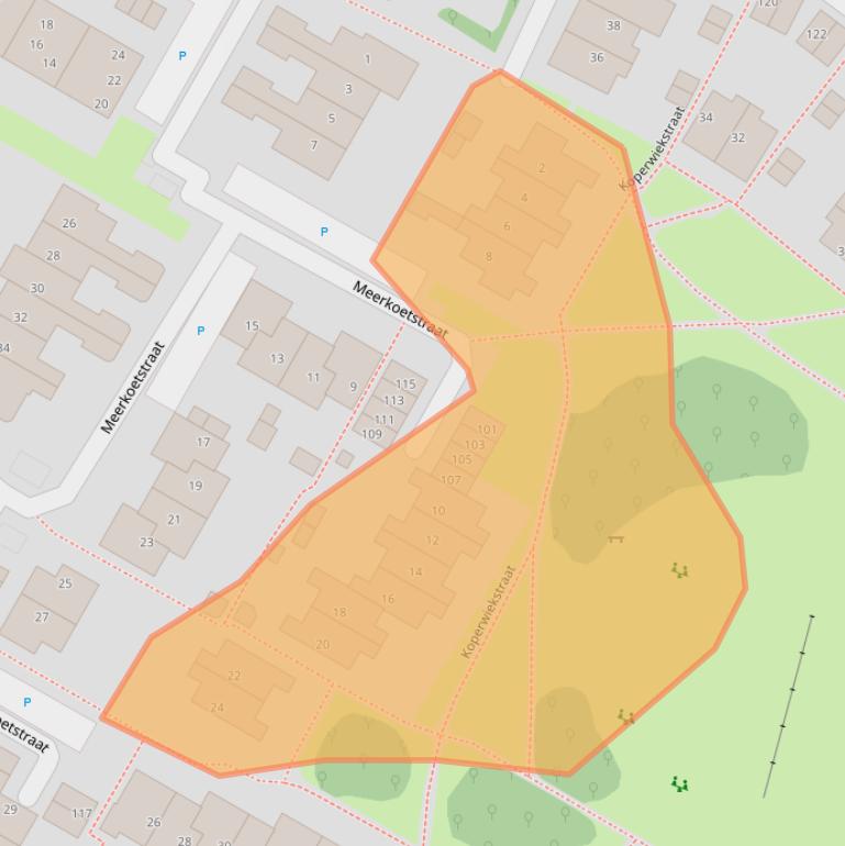 Kaart van postcodegebied 1911XJ.