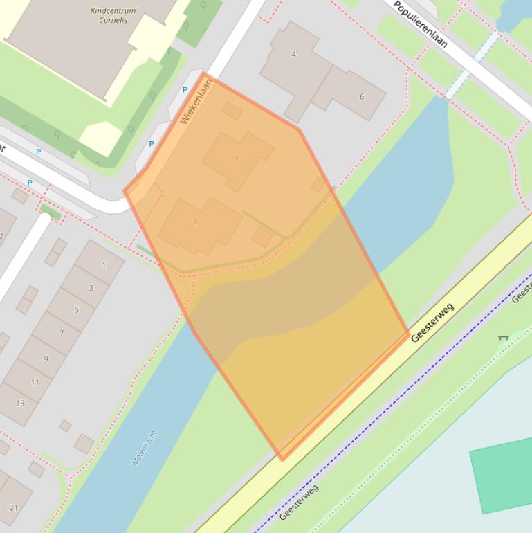 Kaart van postcodegebied 1911XP.