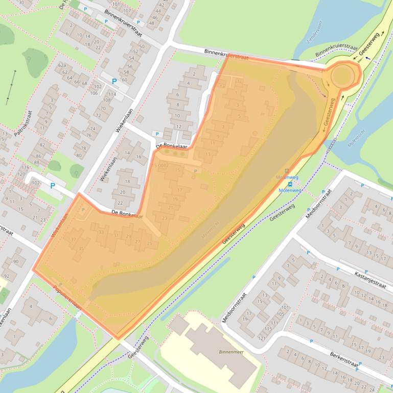 Kaart van postcodegebied 1911XV.