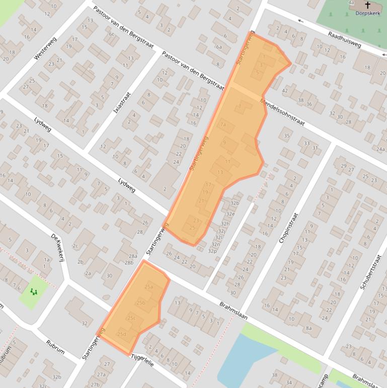 Kaart van postcodegebied 1921AG.