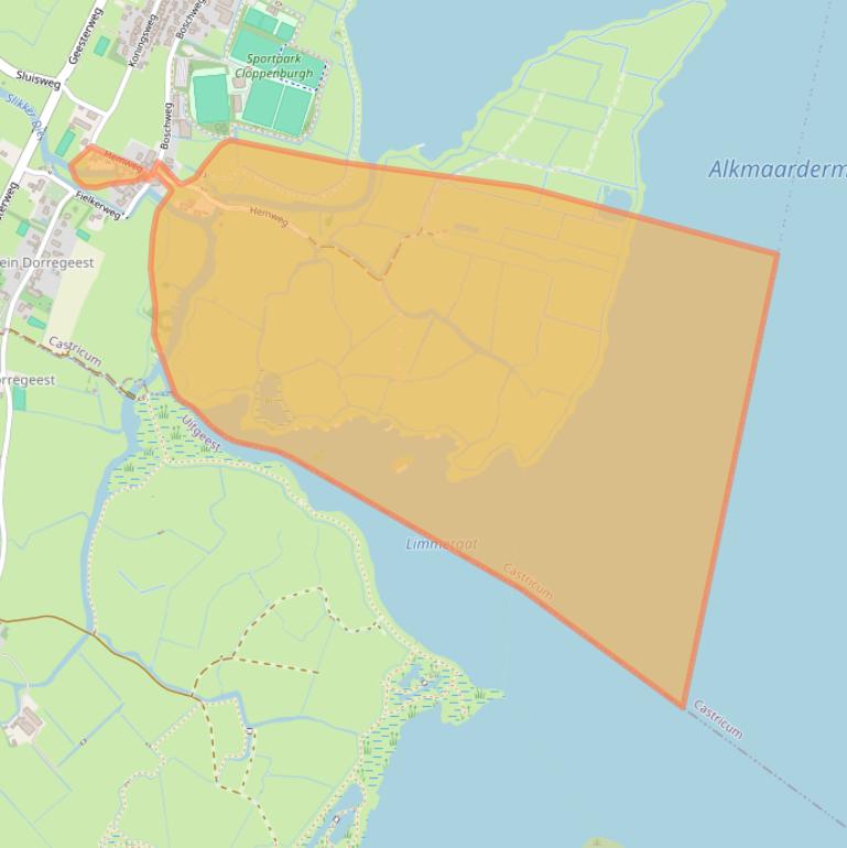 Kaart van postcodegebied 1921AM.