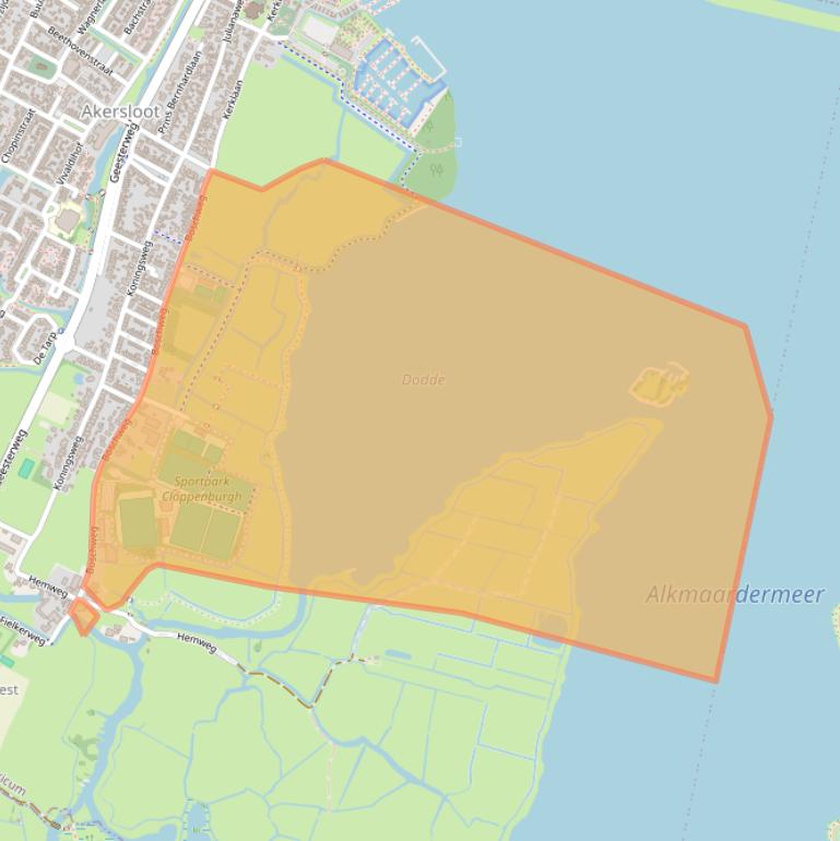 Kaart van postcodegebied 1921AP.