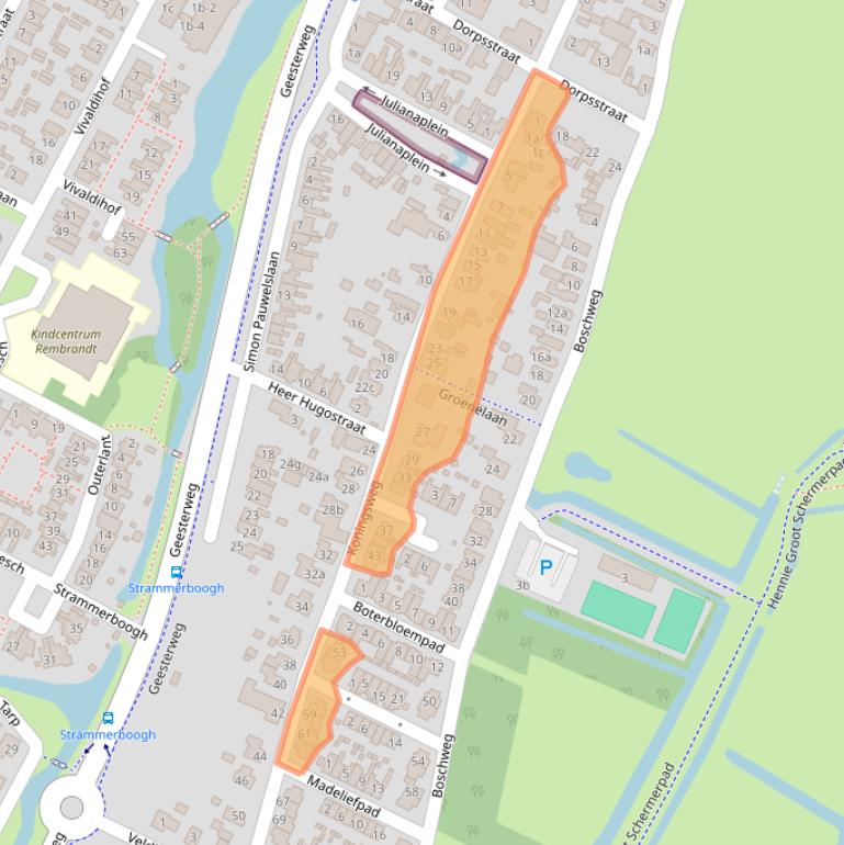 Kaart van postcodegebied 1921AS.