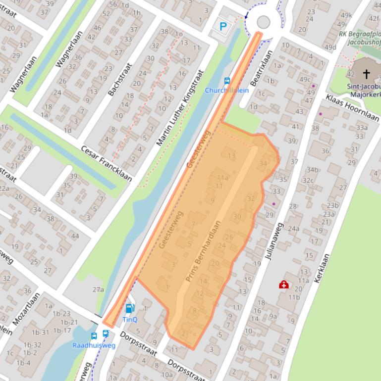 Kaart van postcodegebied 1921BB.