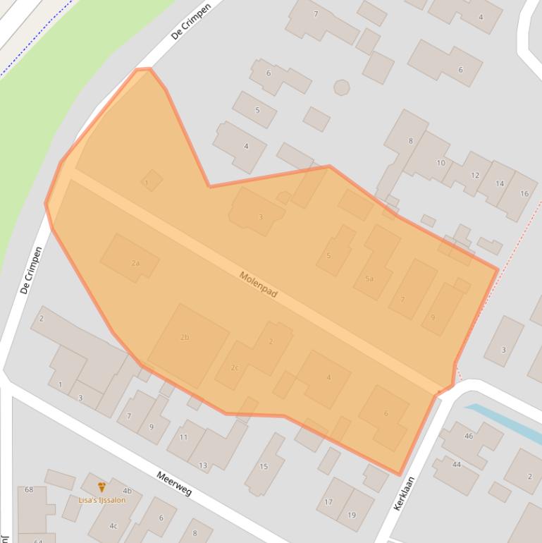 Kaart van postcodegebied 1921BS.