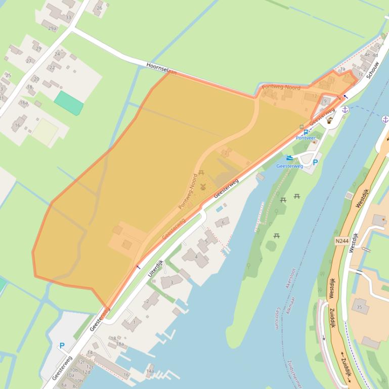 Kaart van postcodegebied 1921CB.