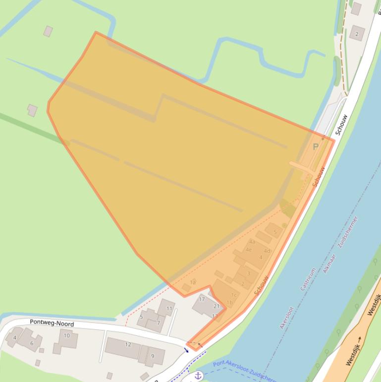 Kaart van postcodegebied 1921CC.