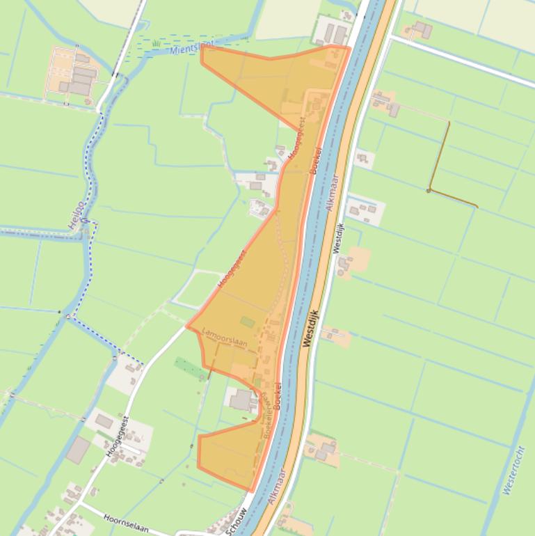 Kaart van postcodegebied 1921CD.