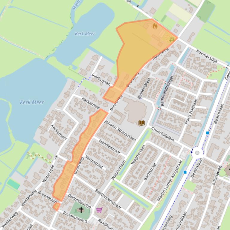 Kaart van postcodegebied 1921CJ.