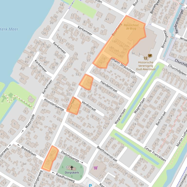 Kaart van postcodegebied 1921CK.