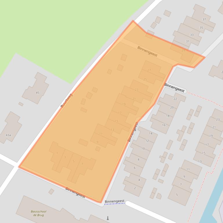 Kaart van postcodegebied 1921CM.