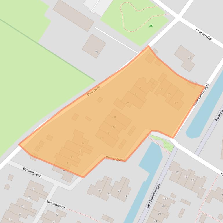 Kaart van postcodegebied 1921CN.