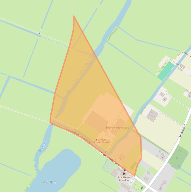 Kaart van postcodegebied 1921CR.