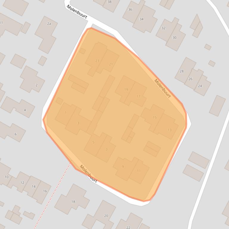 Kaart van postcodegebied 1921CS.